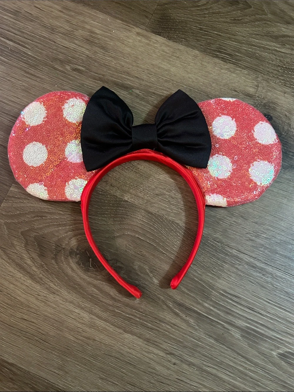 Sequin Minnie Ear Headband with Bow - Pink, Rainbow, Black